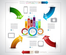 Infographics with data design vector 04