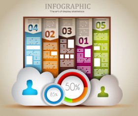 Infographics with data design vector 05