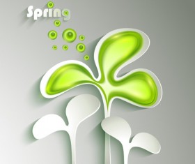 Paper cut spring elements background vector 02