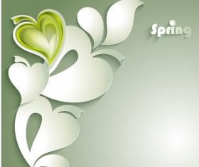 Paper cut spring elements background vector 03