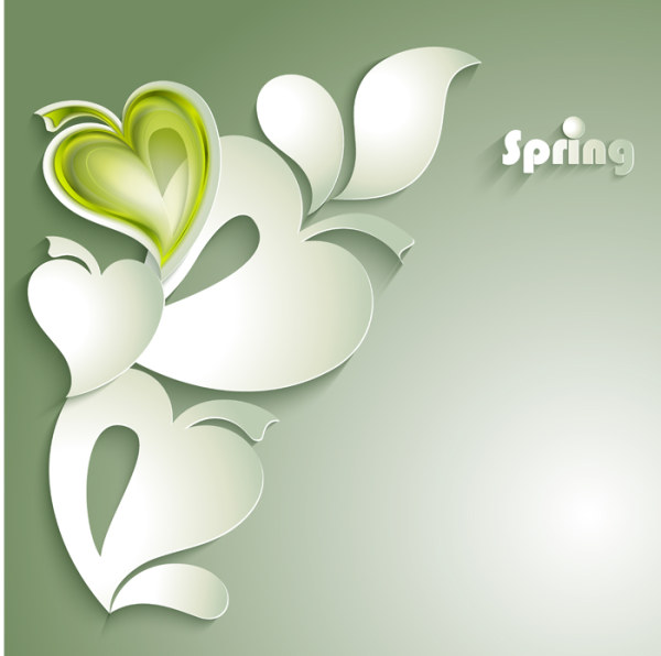 Paper cut spring elements background vector 03
