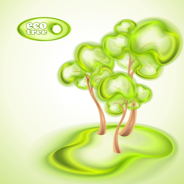 Abstract eco tree vector background 02