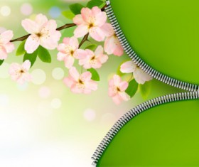 Zipper with Flower design vector