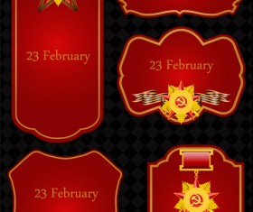 23 February design elements vector set 01