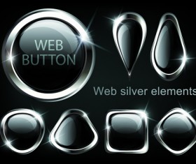golden glow Web Buttons elements vector 03