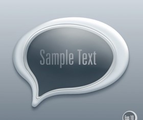 3D Speech Bubble vector template 01