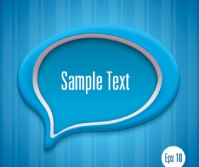 3D Speech Bubble vector template 02