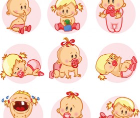 vector Baby design elements set 01