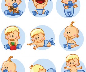 vector Baby design elements set 03
