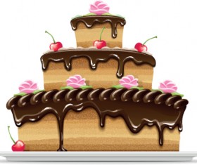 Set of Birthday cake vector material 03