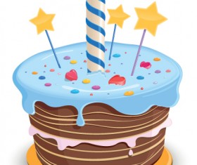 Set of Birthday cake vector material 04
