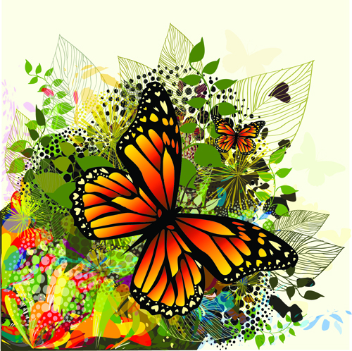 Beautiful butterfly vector material 02