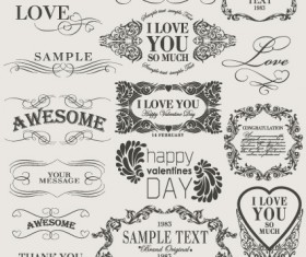 Retro Calligraphy design elements vector graphic 03