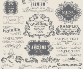 Retro Calligraphy design elements vector graphic 05