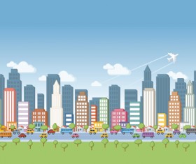 Cartoon City Landscape vector 01