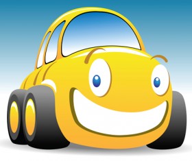 Funny Color Cartoon cars vector 05