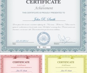 Commonly Certificate cover vector template 04