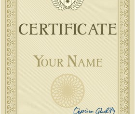 Commonly Certificate cover vector template 05