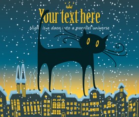 City in the snow vector background 04