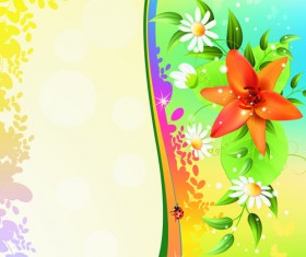 Vector of Color Spring flower Backgrounds 02
