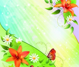 Vector of Color Spring flower Backgrounds 03