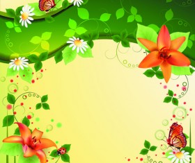 Vector of Color Spring flower Backgrounds 04