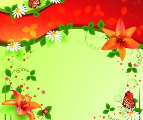 Vector of Color Spring flower Backgrounds 05