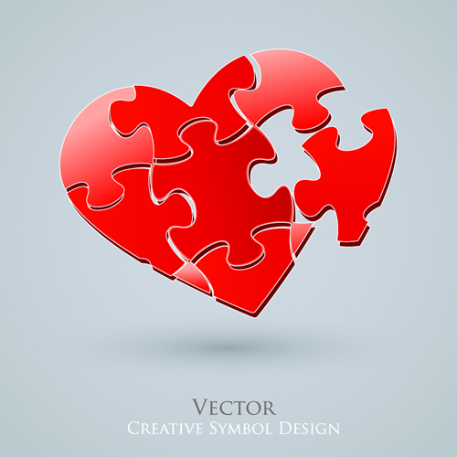 Creative hearts vector material 01