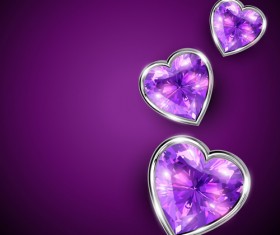 Diamond hearts vector graphic