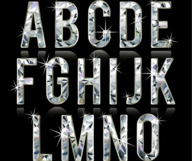 Shiny Diamond letters vector material 02