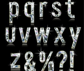 Shiny Diamond letters vector material 03