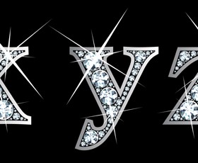 Shiny Diamond letters vector material 04