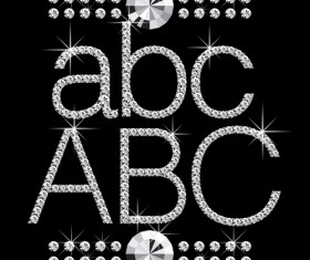 Shiny Diamond letters vector material 05