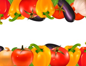 Different Vegetables frame vector