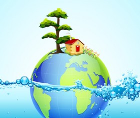 Ecology elements background vector material 02