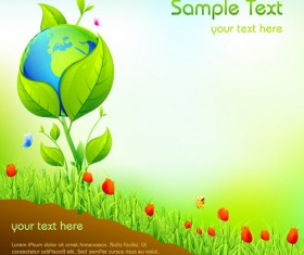 Ecology elements background vector material 03
