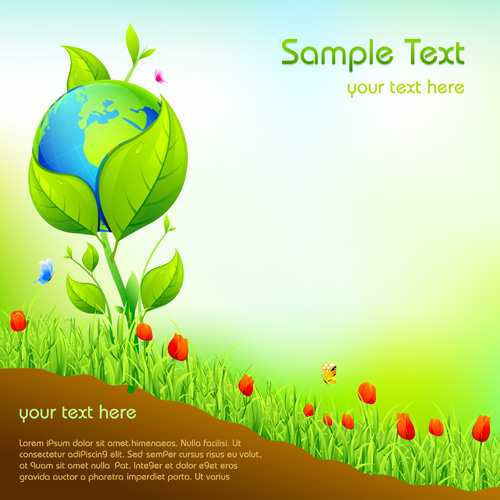 Ecology elements background vector material 03