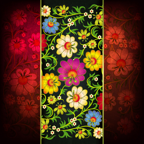 Floral Ornaments vector backgrounds 04