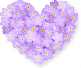 Vector Flowers heart design elements 02