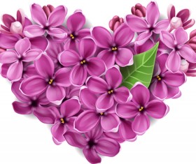 Vector Flowers heart design elements 04
