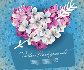 Vector Flowers heart design elements 05