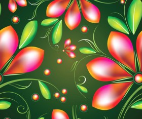 Colored Flower Seamless pattern vector 03