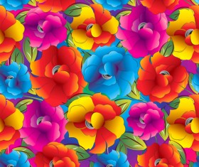 Colored Flower Seamless pattern vector 05