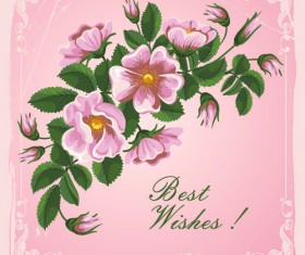 Flower wishes card vector