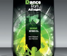 Dance party Flyer cover template vector 01