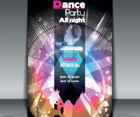Dance party Flyer cover template vector 02
