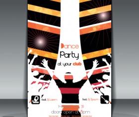 Dance party Flyer cover template vector 04