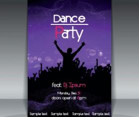 Dance party Flyer cover template vector 05