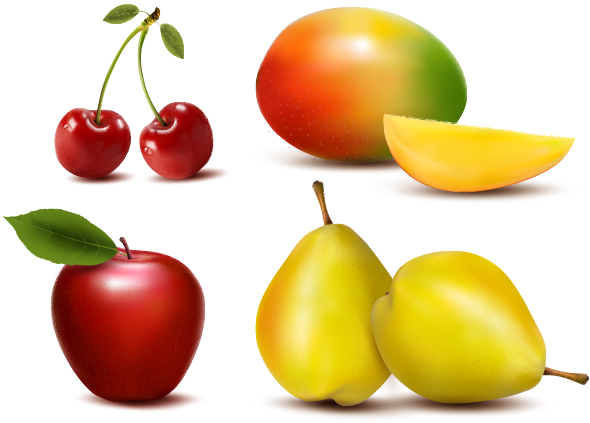 Fresh Fruits design vector set 03