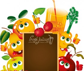 Fruit and Drinks vector background